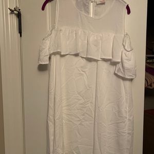 Cold Shoulder White Dress